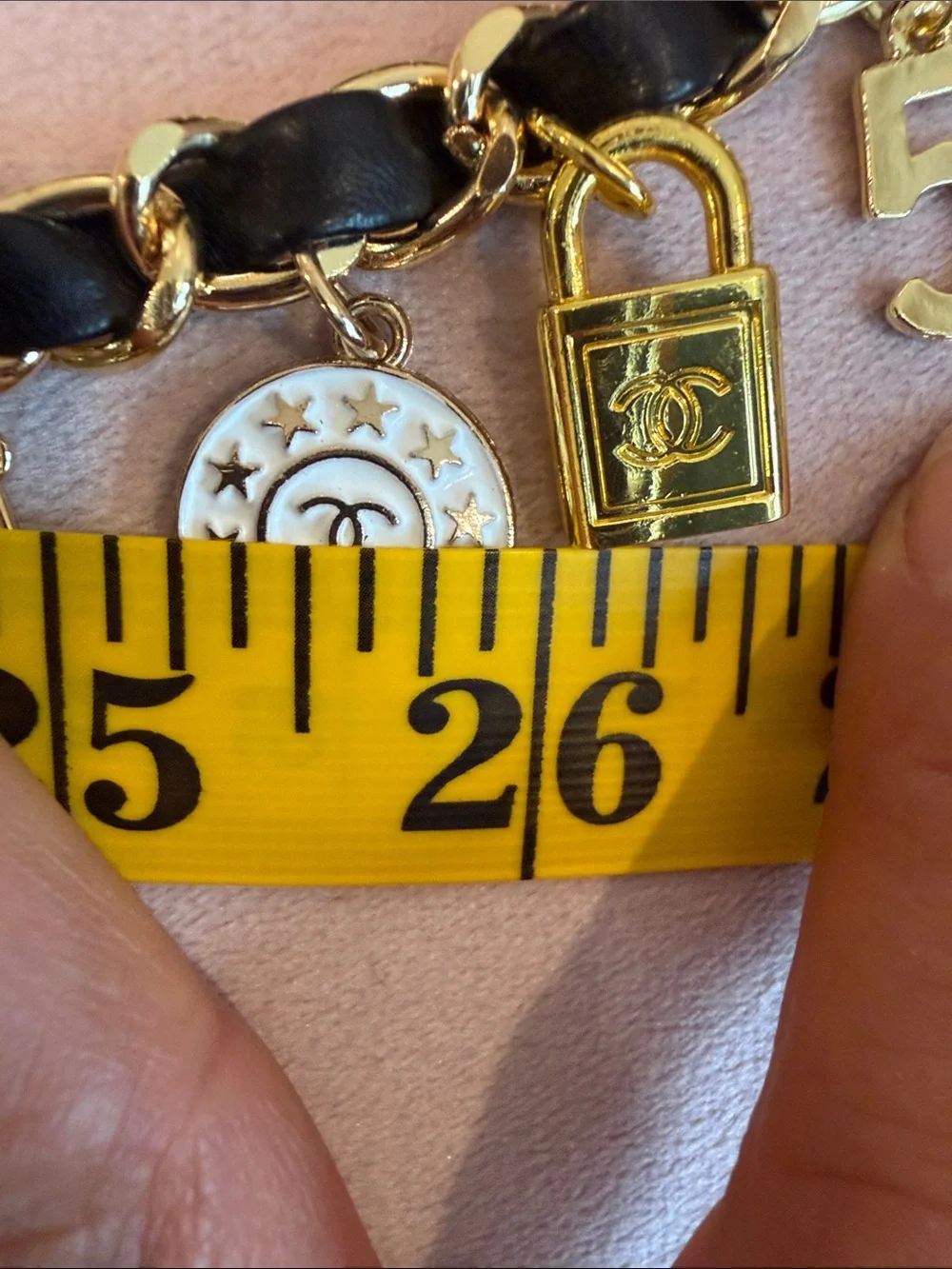 CHANEL Black and Gold Charm Chain Belt - Picture 14 of 15